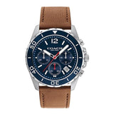 Buy Shop Coach Kent Chronograph Blue Dial Brown Leather Strap Watch for Men - 14602560 USA Online