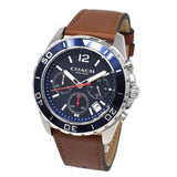 Buy Shop Coach Kent Chronograph Blue Dial Brown Leather Strap Watch for Men - 14602560 USA Online