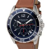 Buy Shop Coach Kent Chronograph Blue Dial Brown Leather Strap Watch for Men - 14602560 USA Online