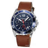 Buy Shop Coach Kent Chronograph Blue Dial Brown Leather Strap Watch for Men - 14602560 USA Online