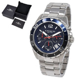 Buy Shop Coach Kent Chronograph Blue Dial Silver Steel Strap Watch for Men - 14602555 USA Online