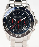 Buy Shop Coach Kent Chronograph Blue Dial Silver Steel Strap Watch for Men - 14602555 USA Online