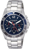 Buy Shop Coach Kent Chronograph Blue Dial Silver Steel Strap Watch for Men - 14602555 USA Online