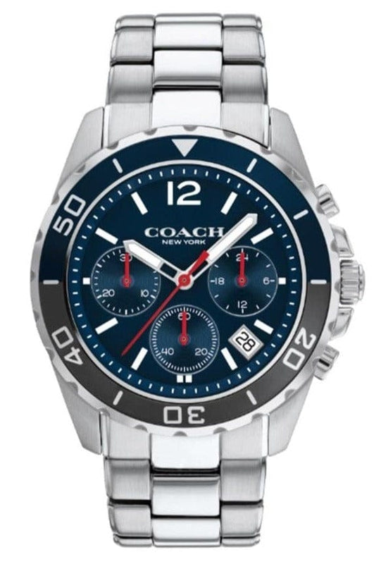 Buy Shop Coach Kent Chronograph Blue Dial Silver Steel Strap Watch for Men - 14602555 USA Online