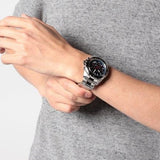 Coach Kent Chronograph Blue Dial Silver Steel Strap Watch for Men - 14602555