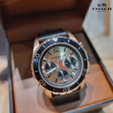Buy Shop Coach Kent Chronograph Rose Gold Dial Black Leather Strap Watch for Men - 14602559 USA Online