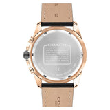 Buy Shop Coach Kent Chronograph Rose Gold Dial Black Leather Strap Watch for Men - 14602559 USA Online
