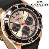 Buy Shop Coach Kent Chronograph Rose Gold Dial Black Leather Strap Watch for Men - 14602559 USA Online