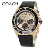Buy Shop Coach Kent Chronograph Rose Gold Dial Black Leather Strap Watch for Men - 14602559 USA Online