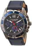 Buy Shop Coach Kent Grey Dial Blue Leather Strap Watch for Men - 14602558 USA Online