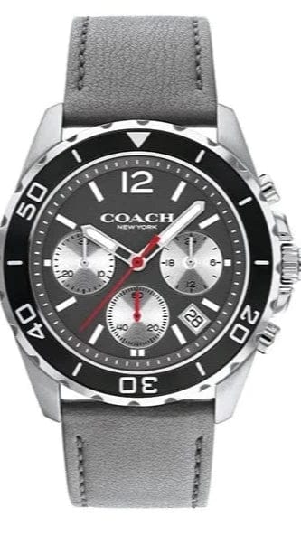Buy Shop Coach Kent Grey Dial Grey Leather Strap Watch for Men - 14602561 USA Online