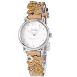 Buy Shop Coach Perry White Dial Brown Floral Leather Strap Watch for Women - 14502873 USA Online