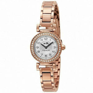 Buy Shop Coach Madison Crystals White Dial Rose Gold Steel Strap Watch For Women - 14502405 USA Online