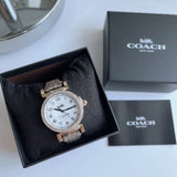Buy Shop Coach Madison Diamonds White Dial Beige Leather Strap Watch for Women - 14503394 USA Online