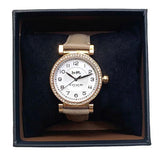 Buy Shop Coach Madison Diamonds White Dial Beige Leather Strap Watch for Women - 14503394 USA Online