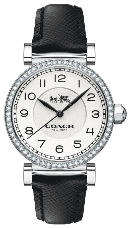 Buy Shop Coach Madison White Dial Black Leather Strap Watch for Women - 14502399 USA Online