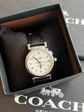 Buy Shop Coach Madison White Dial Black Leather Strap Watch for Women - 14502406 USA Online