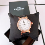 Buy Shop Coach Madison White Dial Black Leather Strap Watch for Women - 14503396 USA Online