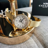 Buy Shop Coach Madison White Dial Gold Mesh Bracelet Watch for Women - 14502652 USA Online