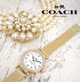 Buy Shop Coach Madison White Dial Gold Mesh Bracelet Watch for Women - 14502652 USA Online