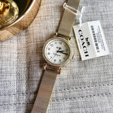 Buy Shop Coach Madison White Dial Gold Mesh Bracelet Watch for Women - 14502652 USA Online
