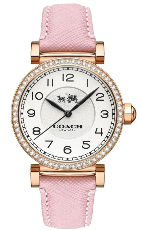 Buy Shop Coach Madison White Dial Pink Leather Strap Watch for Women - 14503395 USA Online