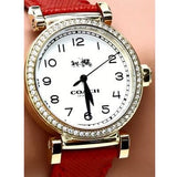 Buy Shop Coach Madison White Dial Red Leather Strap Watch for Women - 14502400 USA Online
