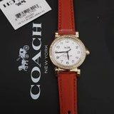 Buy Shop Coach Madison White Dial Red Leather Strap Watch for Women - 14502400 USA Online