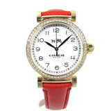 Buy Shop Coach Madison White Dial Red Leather Strap Watch for Women - 14502400 USA Online