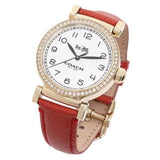Buy Shop Coach Madison White Dial Red Leather Strap Watch for Women - 14502400 USA Online