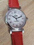 Buy Shop Coach Madison White Dial Red Leather Strap Watch for Women - 14502407 USA Online
