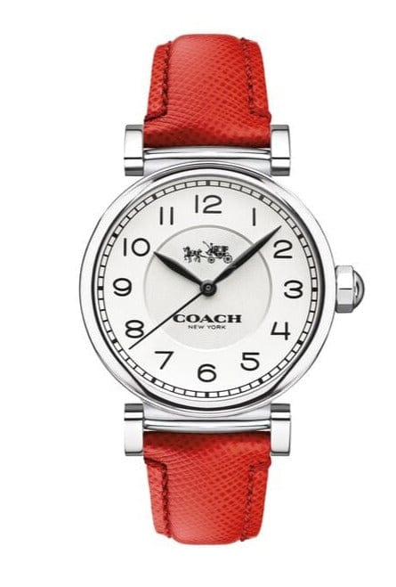 Buy Shop Coach Madison White Dial Red Leather Strap Watch for Women - 14502407 USA Online