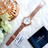 Buy Shop Coach Madison White Dial Rose Gold Mesh Bracelet Watch for Women - 14503398 USA Online