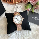 Buy Shop Coach Madison White Dial Rose Gold Steel Strap Watch for Women - 14502398 USA Online