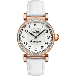 Buy Shop Coach Madison White Dial White Leather Strap Watch for Women - 14502401 USA Online
