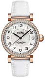 Buy Shop Coach Madison White Dial White Leather Strap Watch for Women - 14502401 USA Online