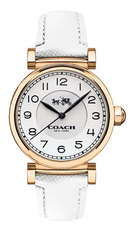 Buy Shop Coach Madison White Dial White Leather Strap Watch for Women - 14502408 USA Online
