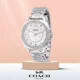 Buy Shop Coach Mini Boyfriend Diamonds Silver Dial Silver Steel Strap Watch for Women - 14501699 USA Online