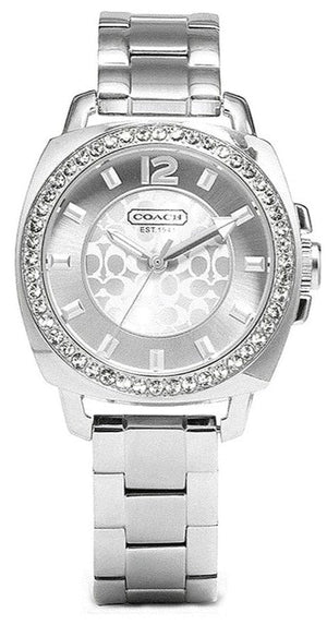Buy Shop Coach Mini Boyfriend Diamonds Silver Dial Silver Steel Strap Watch for Women - 14501699 USA Online