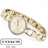 Buy Shop Coach Park Diamonds Gold Dial Gold Steel Strap Watch for Women - 14503171 USA Online
