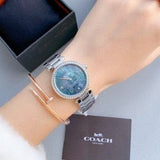 Buy Shop Coach Park Mother of Pearl Blue Dial Silver Steel Strap Watch for Women - 14503224 USA Online