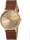 Buy Shop Coach Perry Analog Gold Dial Brown Leather Strap Watch for Women - 14503331-C USA Online