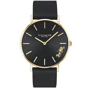 Buy Shop Coach Perry Black Dial Black Leather Strap Watch for Women - 14503333 USA Online
