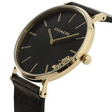 Buy Shop Coach Perry Black Dial Black Leather Strap Watch for Women - 14503333 USA Online