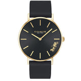 Buy Shop Coach Perry Black Dial Black Leather Strap Watch for Women - 14503333 USA Online