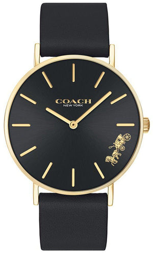 Buy Shop Coach Perry Black Dial Black Leather Strap Watch for Women - 14503333 USA Online