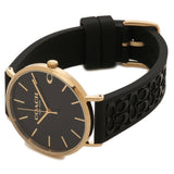 Buy Shop Coach Perry Black Dial Black Leather Strap Watch for Women - 14503333-C USA Online