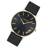 Buy Shop Coach Perry Black Dial Black Leather Strap Watch for Women - 14503333-C USA Online