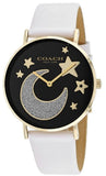 Buy Shop Coach Perry Black Dial White Leather Strap Watch for Women - 14503041 USA Online