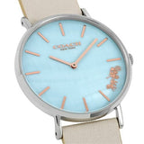 Buy Shop Coach Perry Blue Mother of Pearl Dial White Leather Strap Watch for Women - 14503270 USA Online
